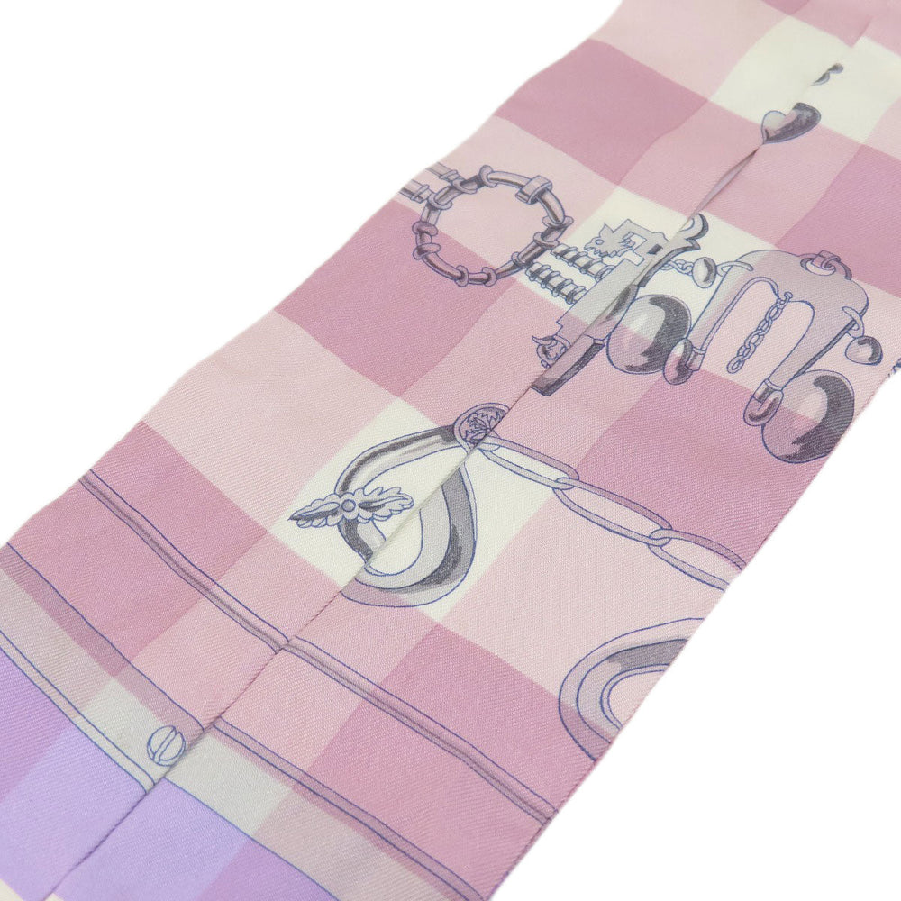 HERMES scarf silk purple Twilly Women Used Authentic