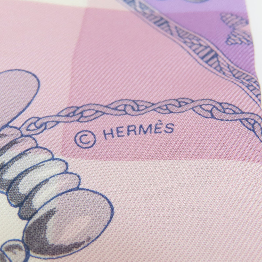 HERMES scarf silk purple Twilly Women Used Authentic