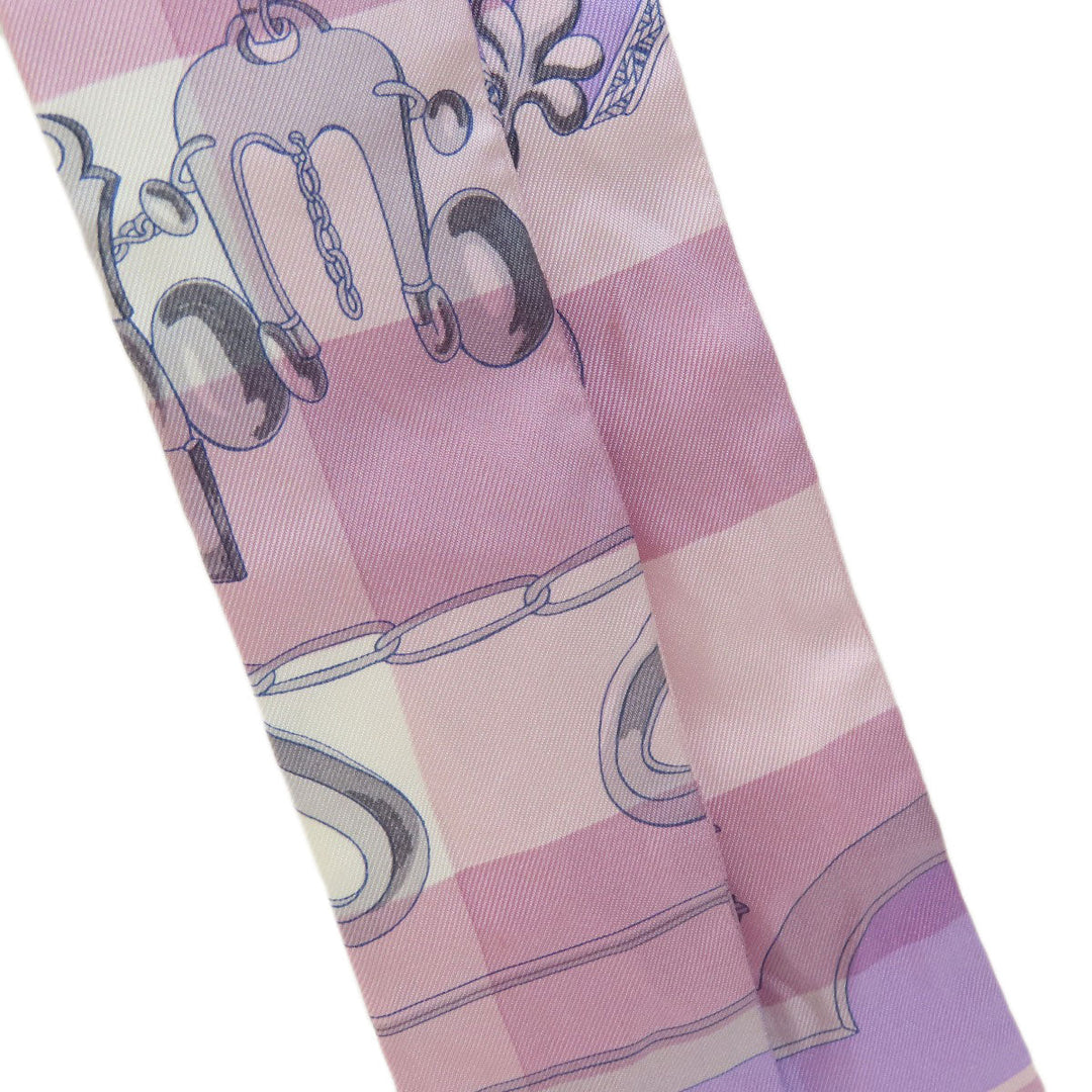 HERMES scarf silk purple Twilly Women Used Authentic