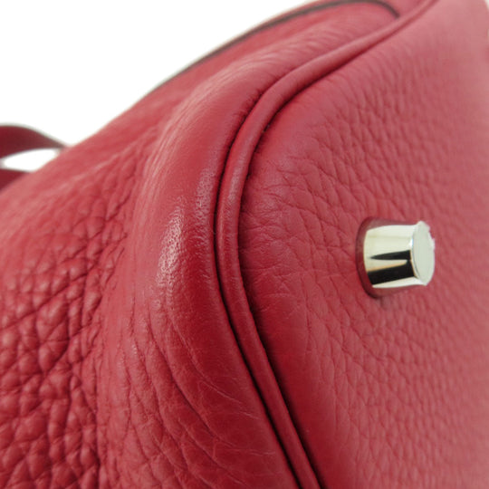 HERMES Handbag Taurillon Clemence Red Picotin Lock MM Red SilverMetal Women Used Authentic