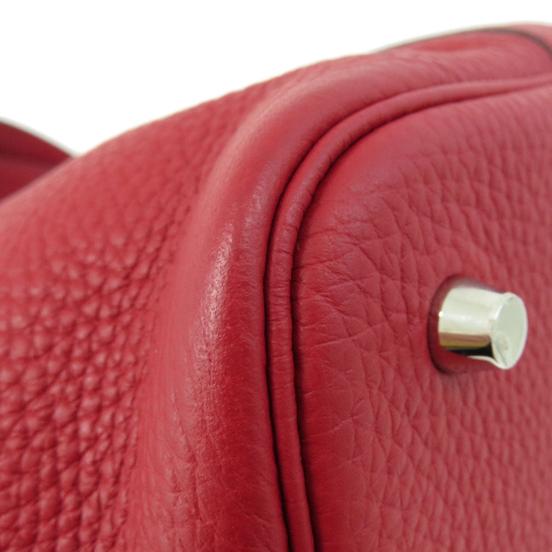 HERMES Handbag Taurillon Clemence Red Picotin Lock MM Red SilverMetal Women Used Authentic