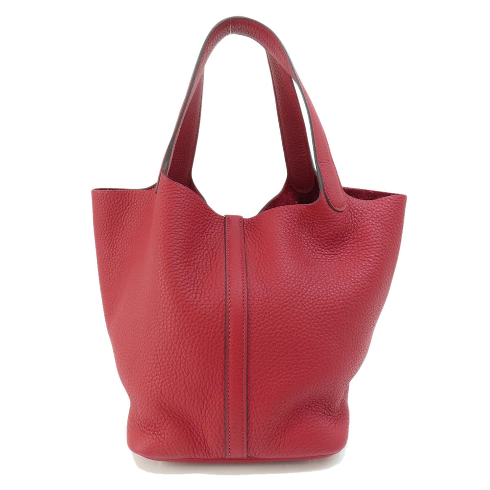 HERMES Handbag Taurillon Clemence Red Picotin Lock MM Red SilverMetal Women Used Authentic