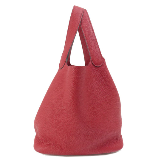 HERMES Handbag Taurillon Clemence Red Picotin Lock MM Red SilverMetal Women Used Authentic