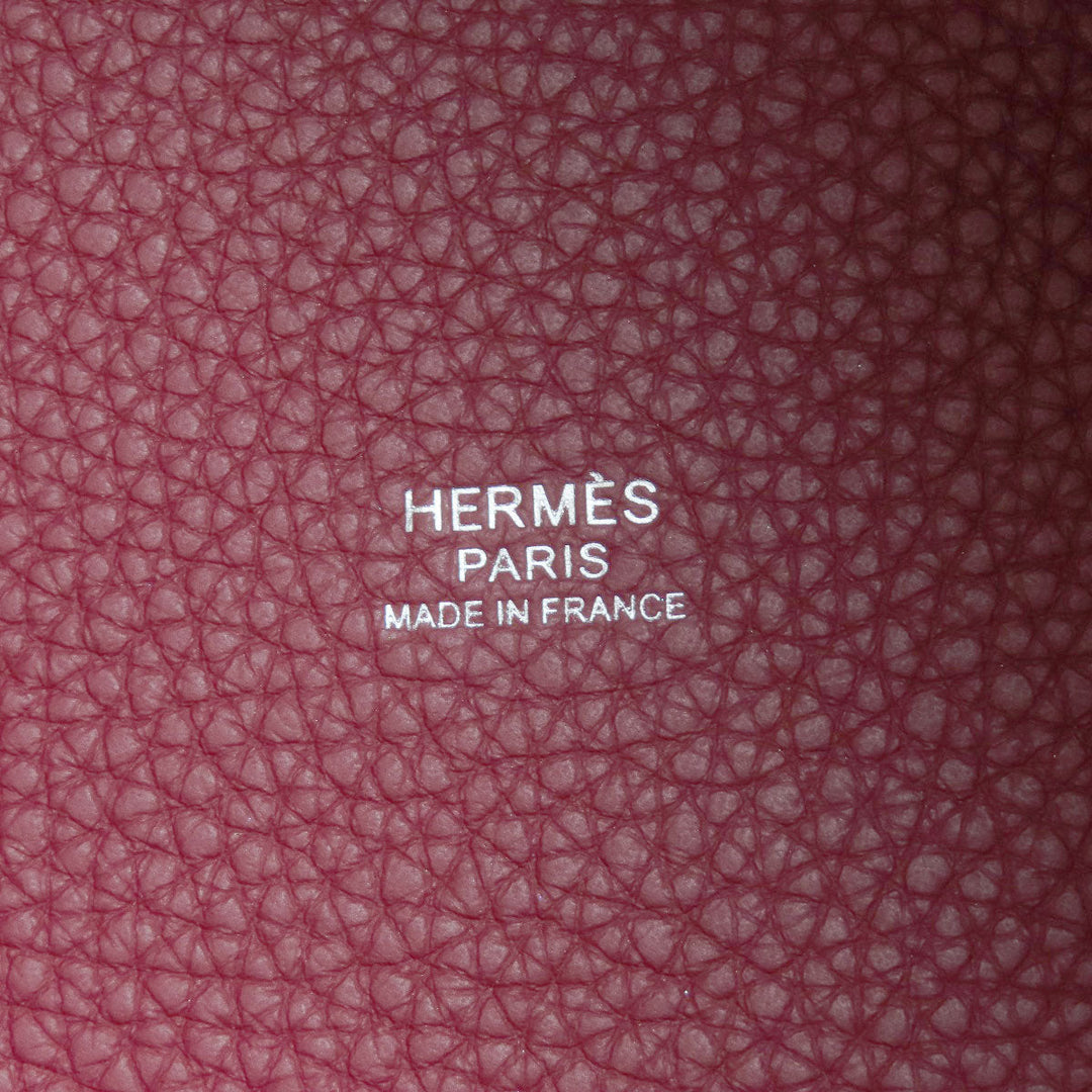 HERMES Handbag Taurillon Clemence Red Picotin Lock MM Red SilverMetal Women Used Authentic