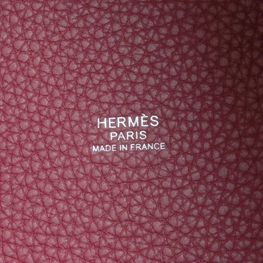 HERMES Handbag Taurillon Clemence Red Picotin Lock MM Red SilverMetal Women Used Authentic
