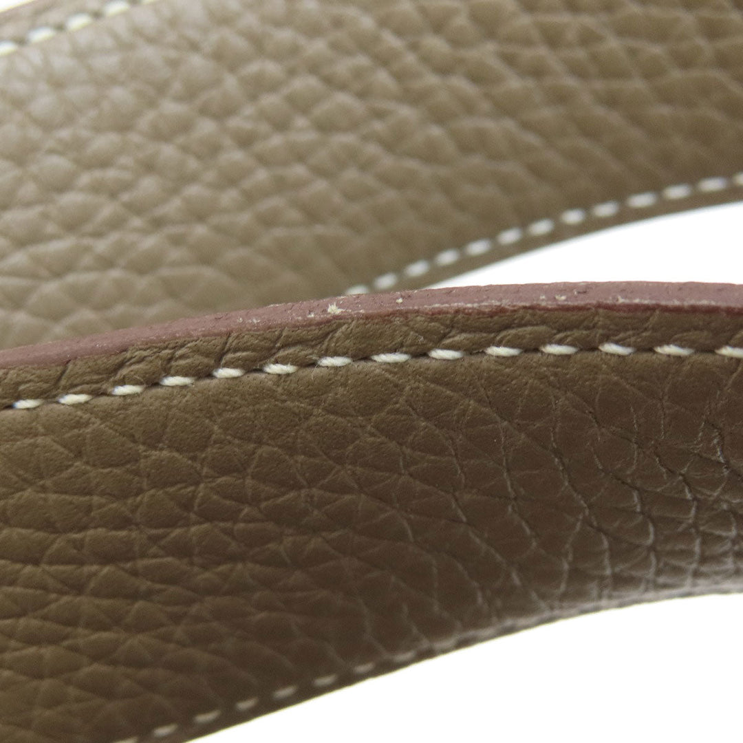 HERMES Handbag Taurillon Clemence Brown Picotin Lock GM Etoupe Etoupe SilverMetal Women Used Authentic