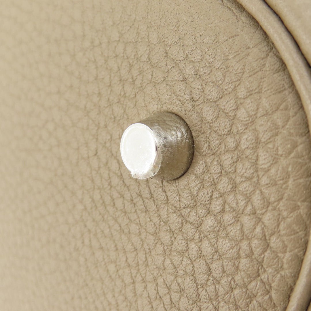 HERMES Handbag Taurillon Clemence Brown Picotin Lock GM Etoupe Etoupe SilverMetal Women Used Authentic