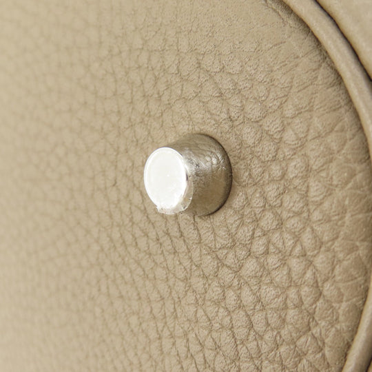 HERMES Handbag Taurillon Clemence Brown Picotin Lock GM Etoupe Etoupe SilverMetal Women Used Authentic