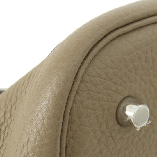 HERMES Handbag Taurillon Clemence Brown Picotin Lock GM Etoupe Etoupe SilverMetal Women Used Authentic