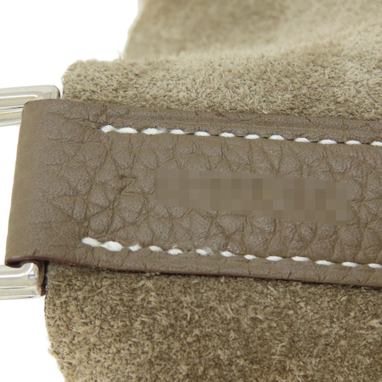 HERMES Handbag Taurillon Clemence Brown Picotin Lock GM Etoupe Etoupe SilverMetal Women Used Authentic