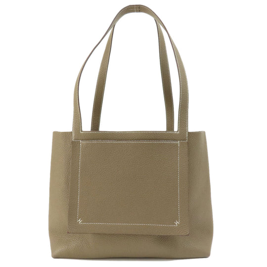 HERMES Tote Bag Taurillon Clemence Brown Cabasserie 31 Etoupe Etoupe Women Used Authentic