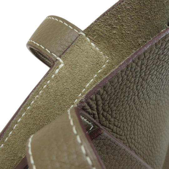 HERMES Tote Bag Taurillon Clemence Brown Cabasserie 31 Etoupe Etoupe Women Used Authentic