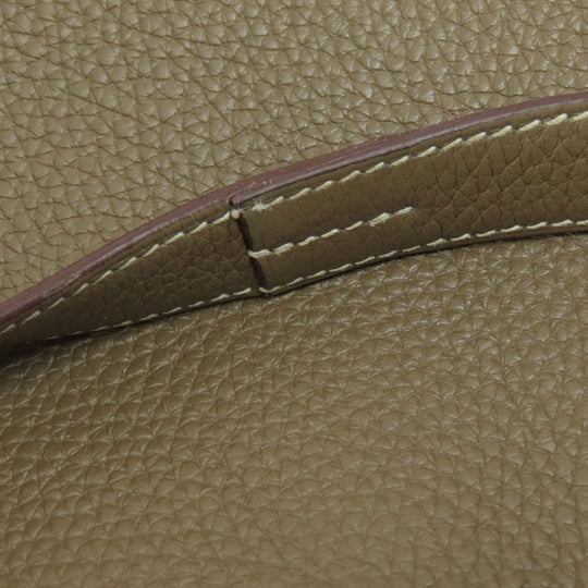 HERMES Tote Bag Taurillon Clemence Brown Cabasserie 31 Etoupe Etoupe Women Used Authentic