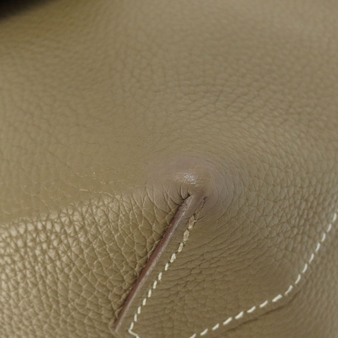 HERMES Tote Bag Taurillon Clemence Brown Cabasserie 31 Etoupe Etoupe Women Used Authentic