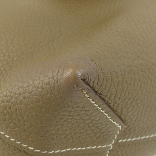 HERMES Tote Bag Taurillon Clemence Brown Cabasserie 31 Etoupe Etoupe Women Used Authentic