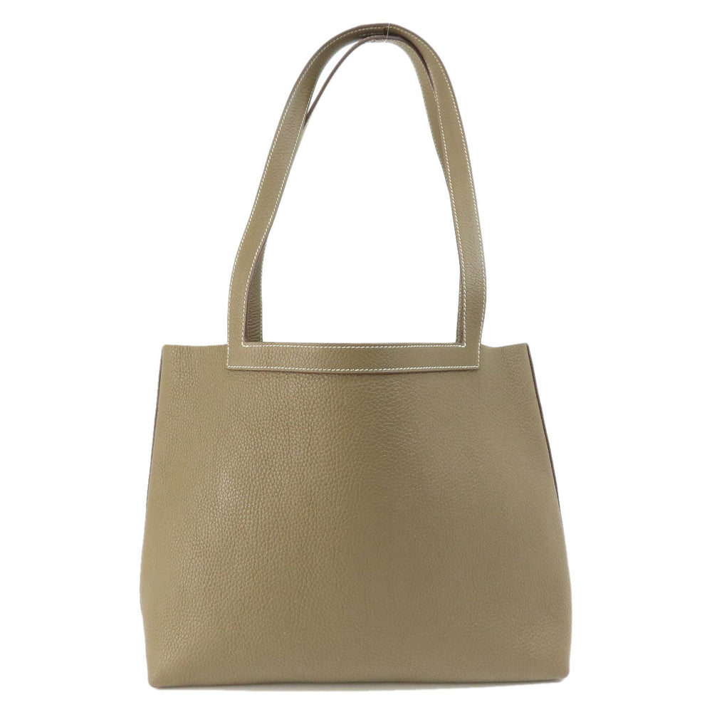 HERMES Tote Bag Taurillon Clemence Brown Cabasserie 31 Etoupe Etoupe Women Used Authentic