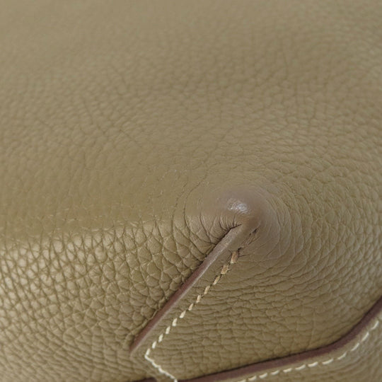 HERMES Tote Bag Taurillon Clemence Brown Cabasserie 31 Etoupe Etoupe Women Used Authentic