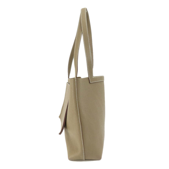 HERMES Tote Bag Taurillon Clemence Brown Cabasserie 31 Etoupe Etoupe Women Used Authentic