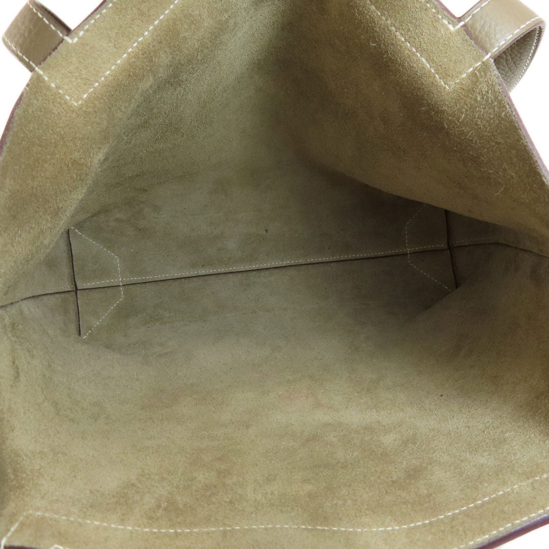 HERMES Tote Bag Taurillon Clemence Brown Cabasserie 31 Etoupe Etoupe Women Used Authentic