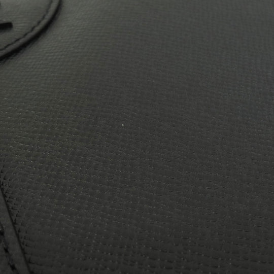 LOUIS VUITTON Business bag M30810 Taiga Leather black slim briefcase mens Used Authentic