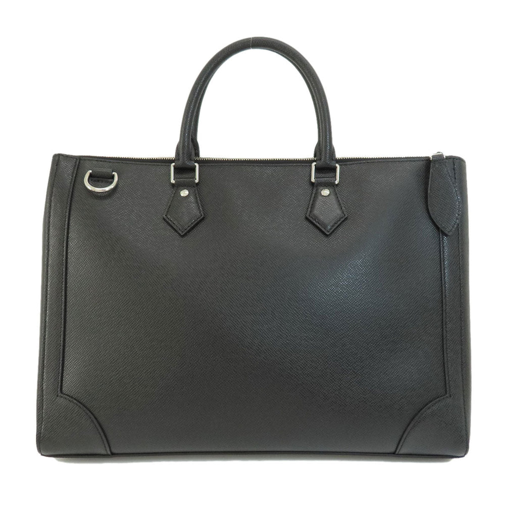 LOUIS VUITTON Business bag M30810 Taiga Leather black slim briefcase mens Used Authentic