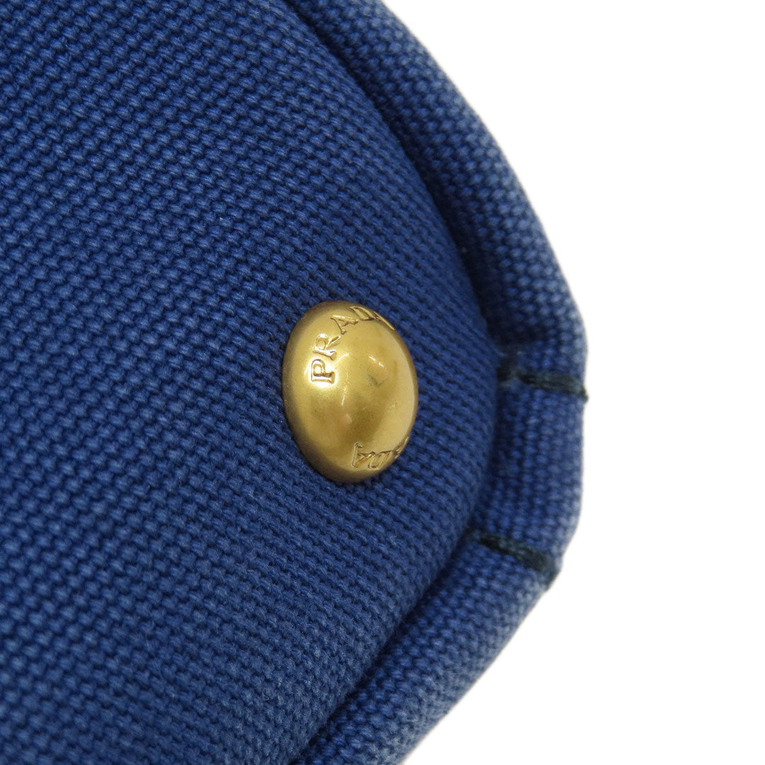 PRADA Handbag B2439G canvas blue Canapa mini 2 WAY Women Used Authentic