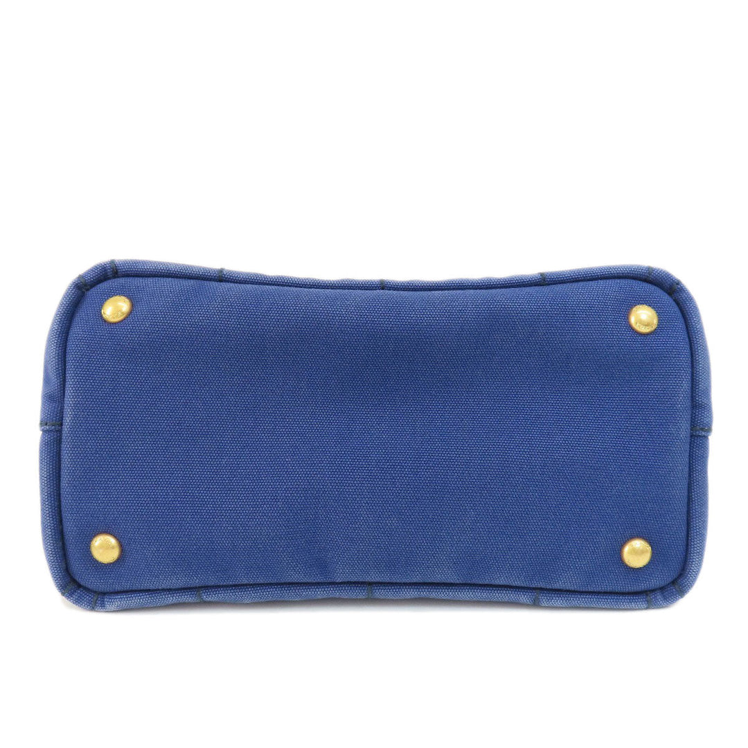 PRADA Handbag B2439G canvas blue Canapa mini 2 WAY Women Used Authentic