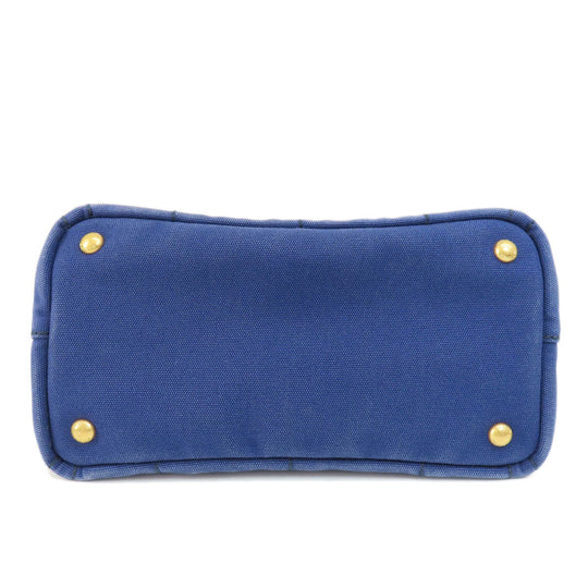 PRADA Handbag B2439G canvas blue Canapa mini 2 WAY Women Used Authentic