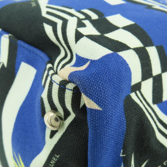 CHANEL Tote Bag canvas blue 2019 Cruise Collection Marine Chain SilverMetal Women Used Authentic