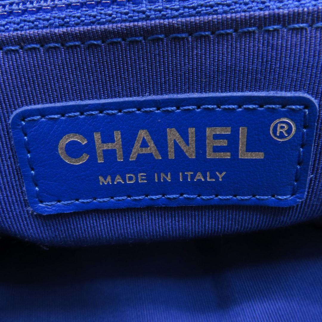 CHANEL Tote Bag canvas blue 2019 Cruise Collection Marine Chain SilverMetal Women Used Authentic