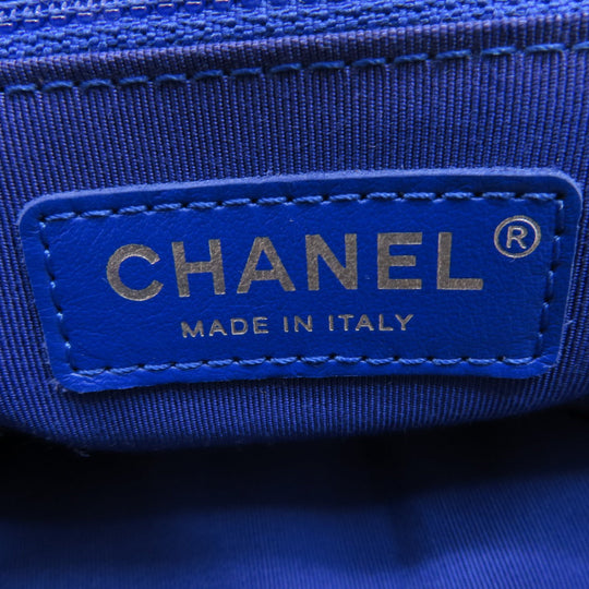 CHANEL Tote Bag canvas blue 2019 Cruise Collection Marine Chain SilverMetal Women Used Authentic