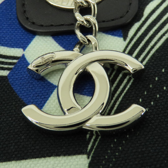 CHANEL Tote Bag canvas blue 2019 Cruise Collection Marine Chain SilverMetal Women Used Authentic
