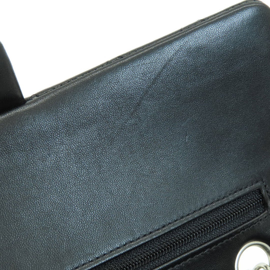 CHANEL Shoulder Bag lambskin black ChainShoulder Matelasse SilverMetal Women Used Authentic
