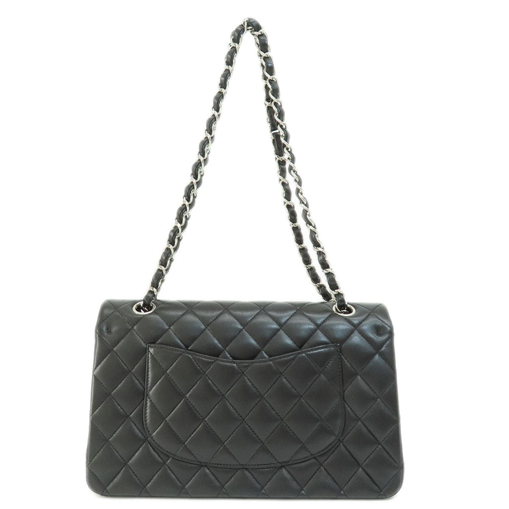 CHANEL Shoulder Bag lambskin black ChainShoulder Matelasse SilverMetal Women Used Authentic