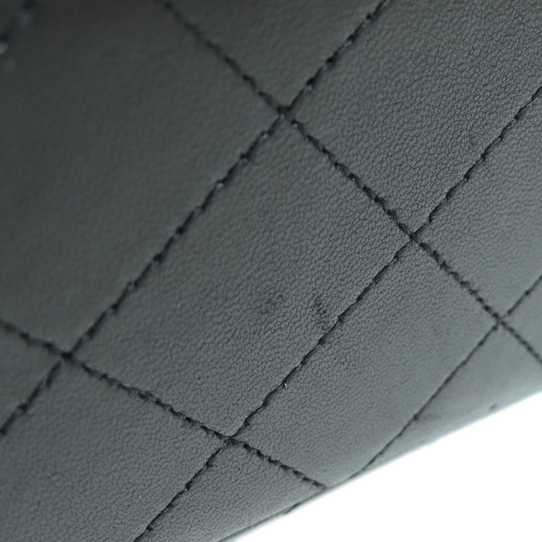 CHANEL Shoulder Bag lambskin black ChainShoulder Matelasse SilverMetal Women Used Authentic