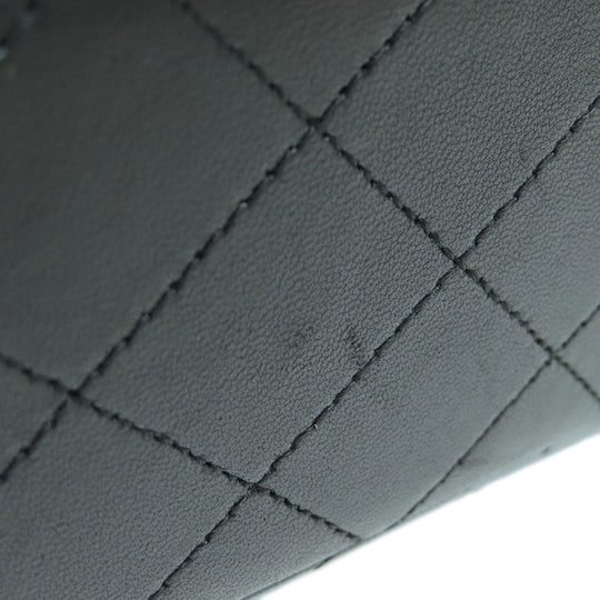 CHANEL Shoulder Bag lambskin black ChainShoulder Matelasse SilverMetal Women Used Authentic