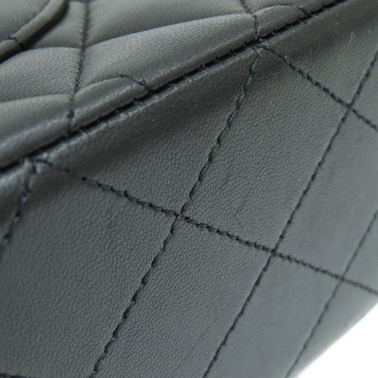 CHANEL Shoulder Bag lambskin black ChainShoulder Matelasse SilverMetal Women Used Authentic