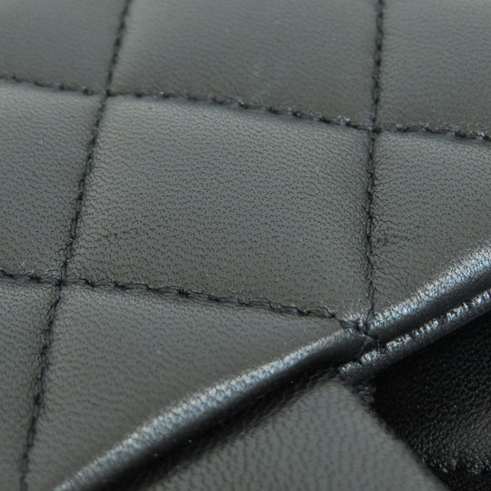 CHANEL Shoulder Bag lambskin black ChainShoulder Matelasse SilverMetal Women Used Authentic