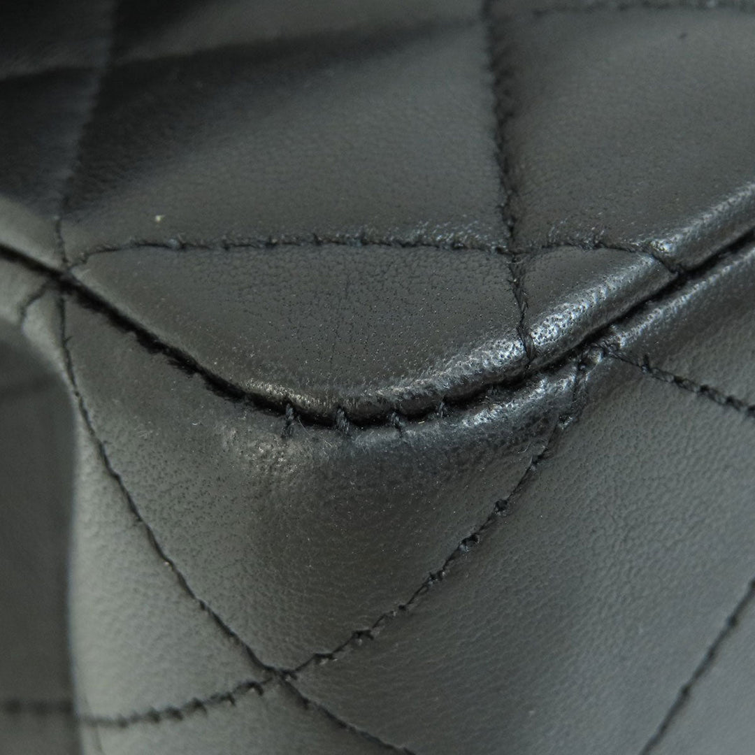 CHANEL Shoulder Bag lambskin black ChainShoulder Matelasse SilverMetal Women Used Authentic