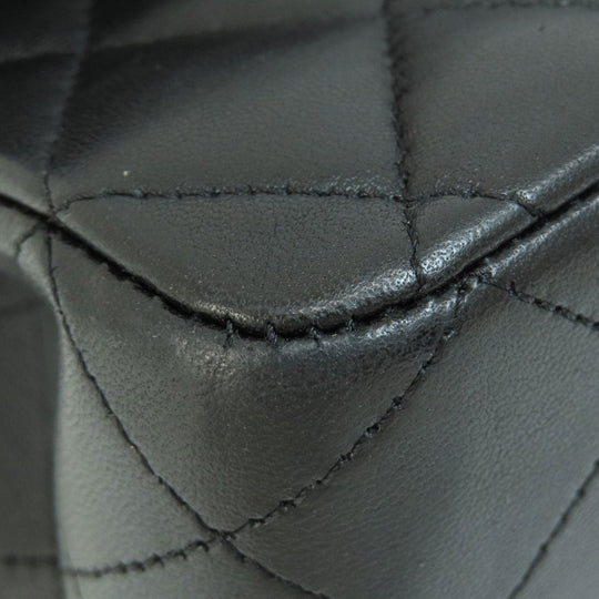 CHANEL Shoulder Bag lambskin black ChainShoulder Matelasse SilverMetal Women Used Authentic