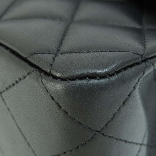 CHANEL Shoulder Bag lambskin black ChainShoulder Matelasse SilverMetal Women Used Authentic