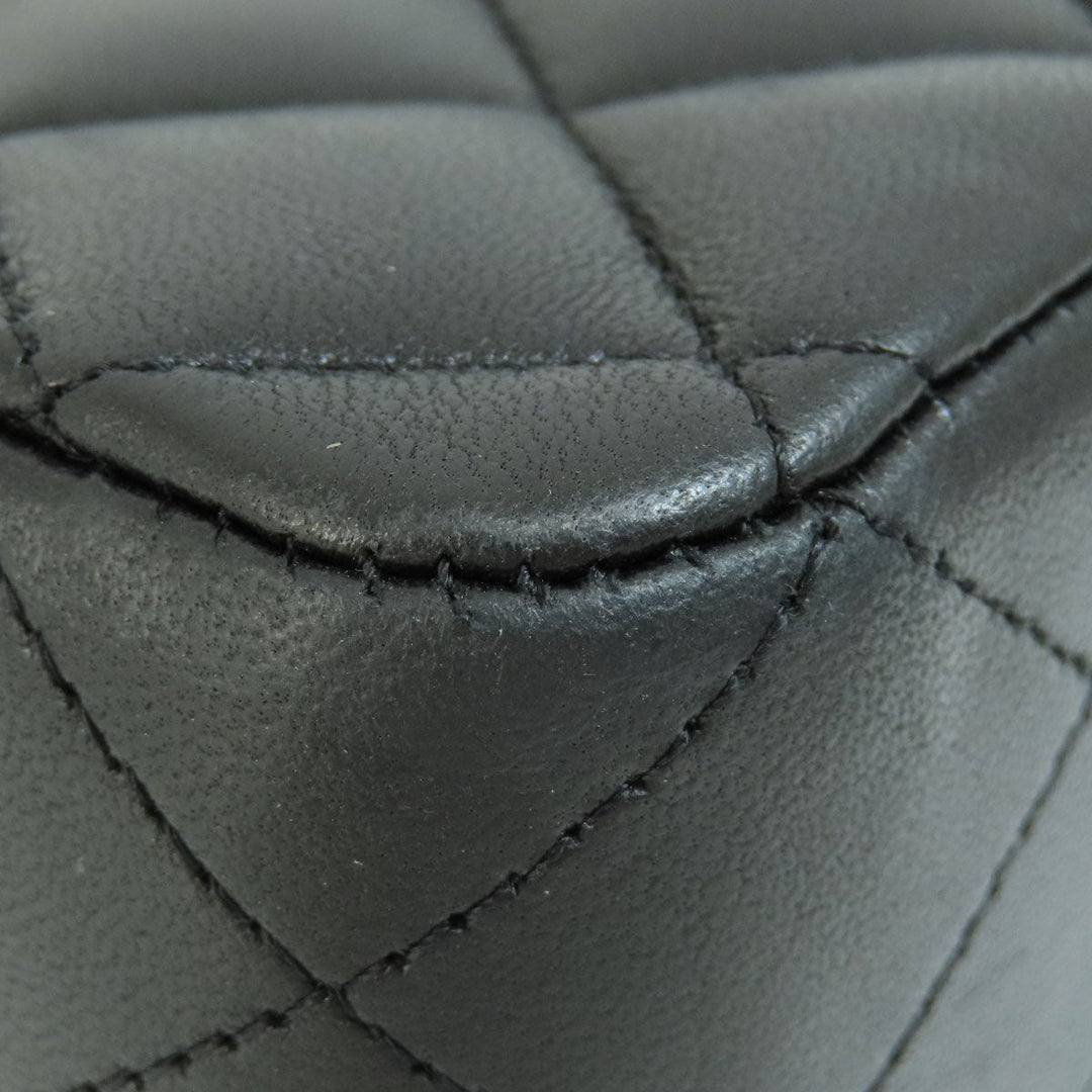 CHANEL Shoulder Bag lambskin black ChainShoulder Matelasse SilverMetal Women Used Authentic