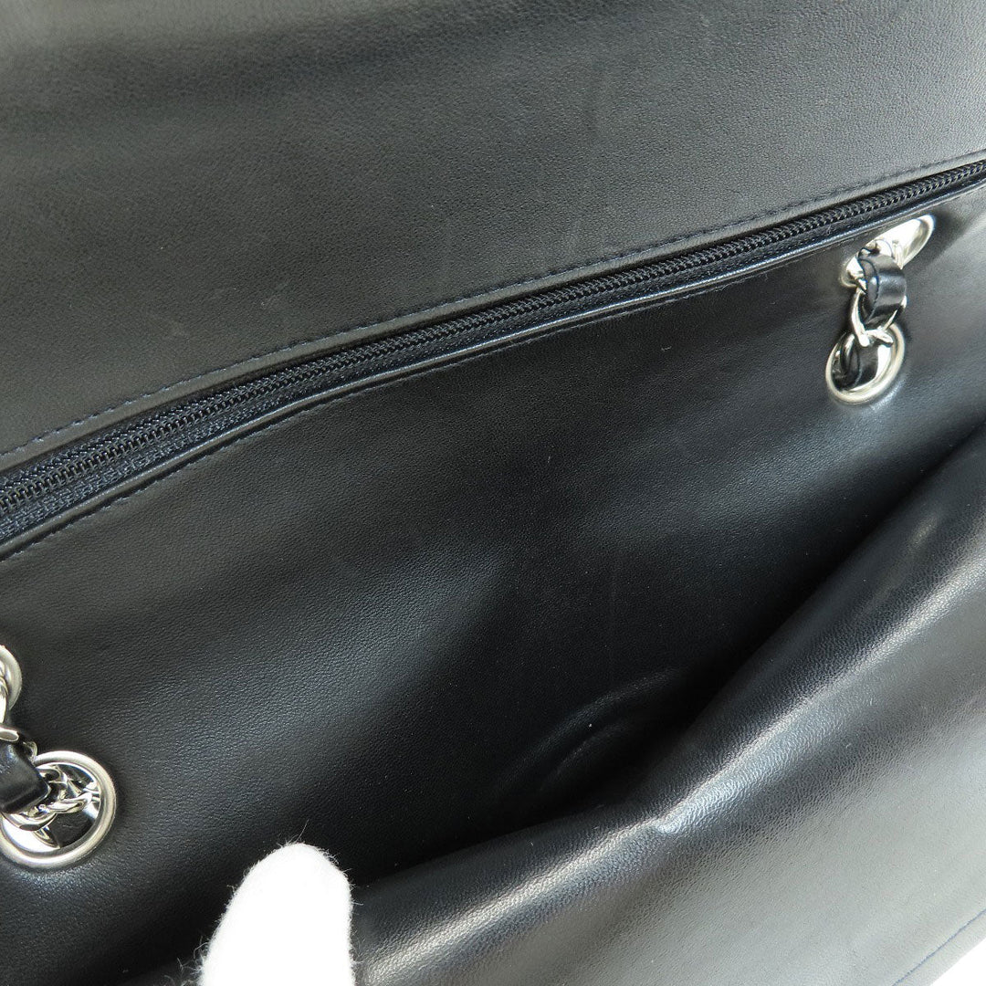 CHANEL Shoulder Bag lambskin black ChainShoulder Matelasse SilverMetal Women Used Authentic