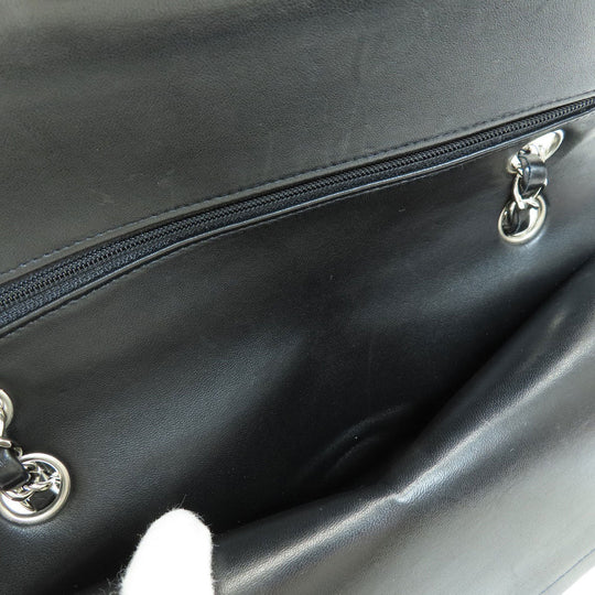 CHANEL Shoulder Bag lambskin black ChainShoulder Matelasse SilverMetal Women Used Authentic