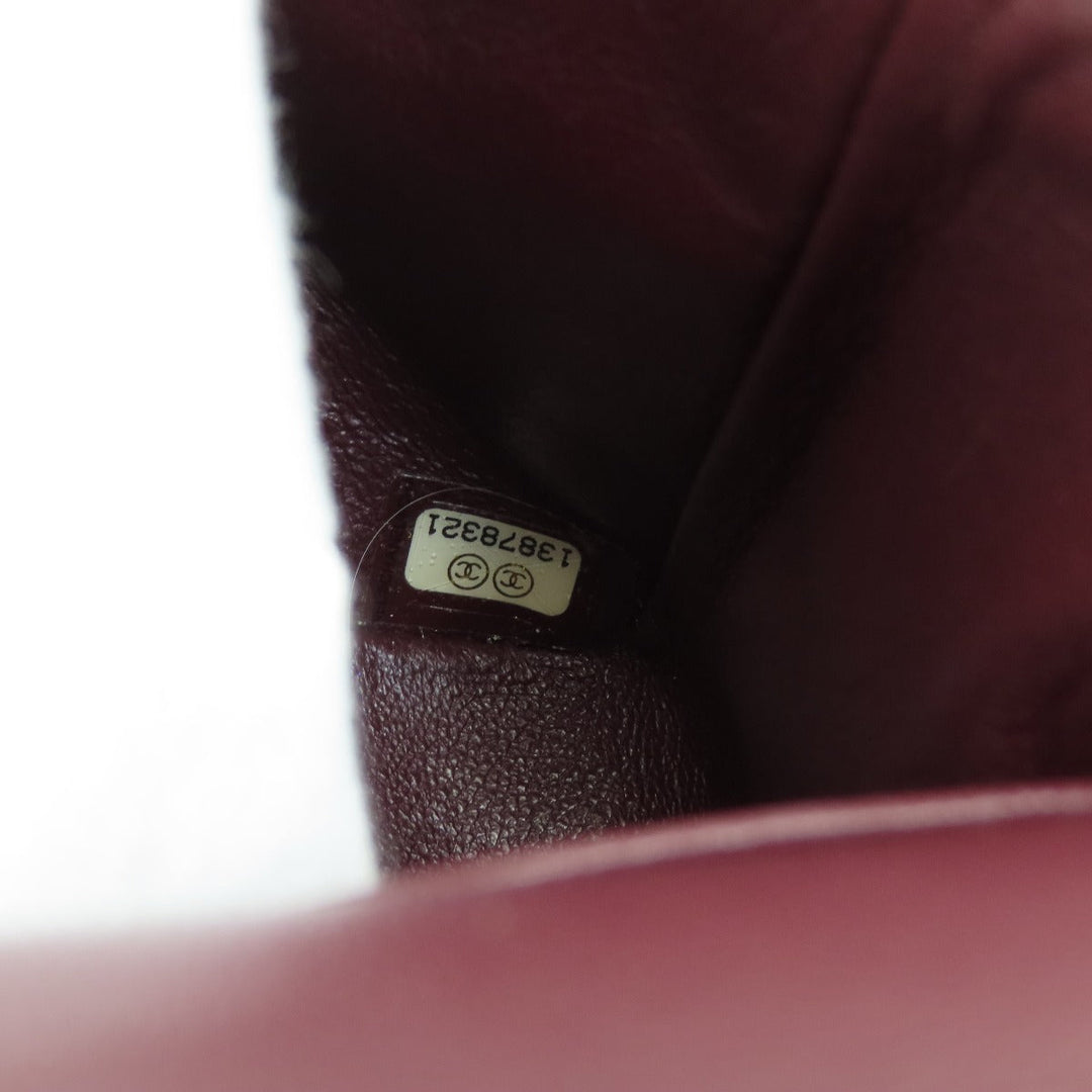 CHANEL Shoulder Bag lambskin black ChainShoulder Matelasse SilverMetal Women Used Authentic