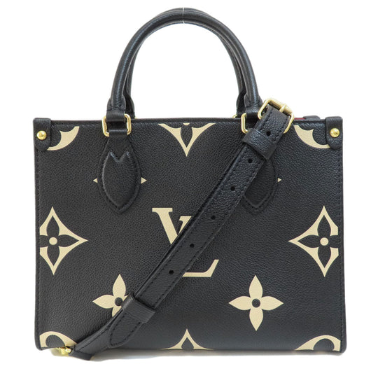 LOUIS VUITTON Handbag M45659 Ann Platt black ON THE GO PM BLACK BEIGE