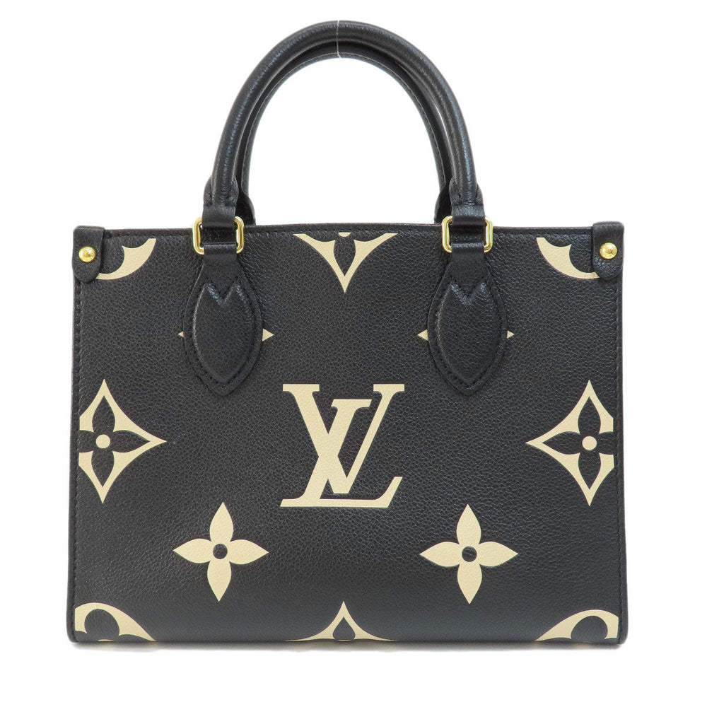 LOUIS VUITTON Handbag M45659 Ann Platt black ON THE GO PM BLACK BEIGE