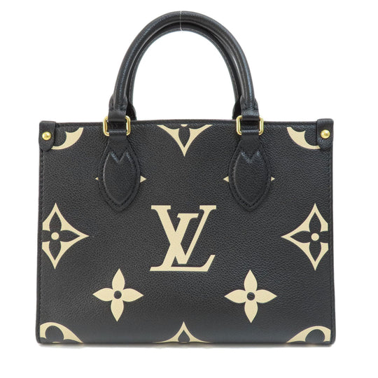 LOUIS VUITTON Handbag M45659 Ann Platt black ON THE GO PM BLACK BEIGE