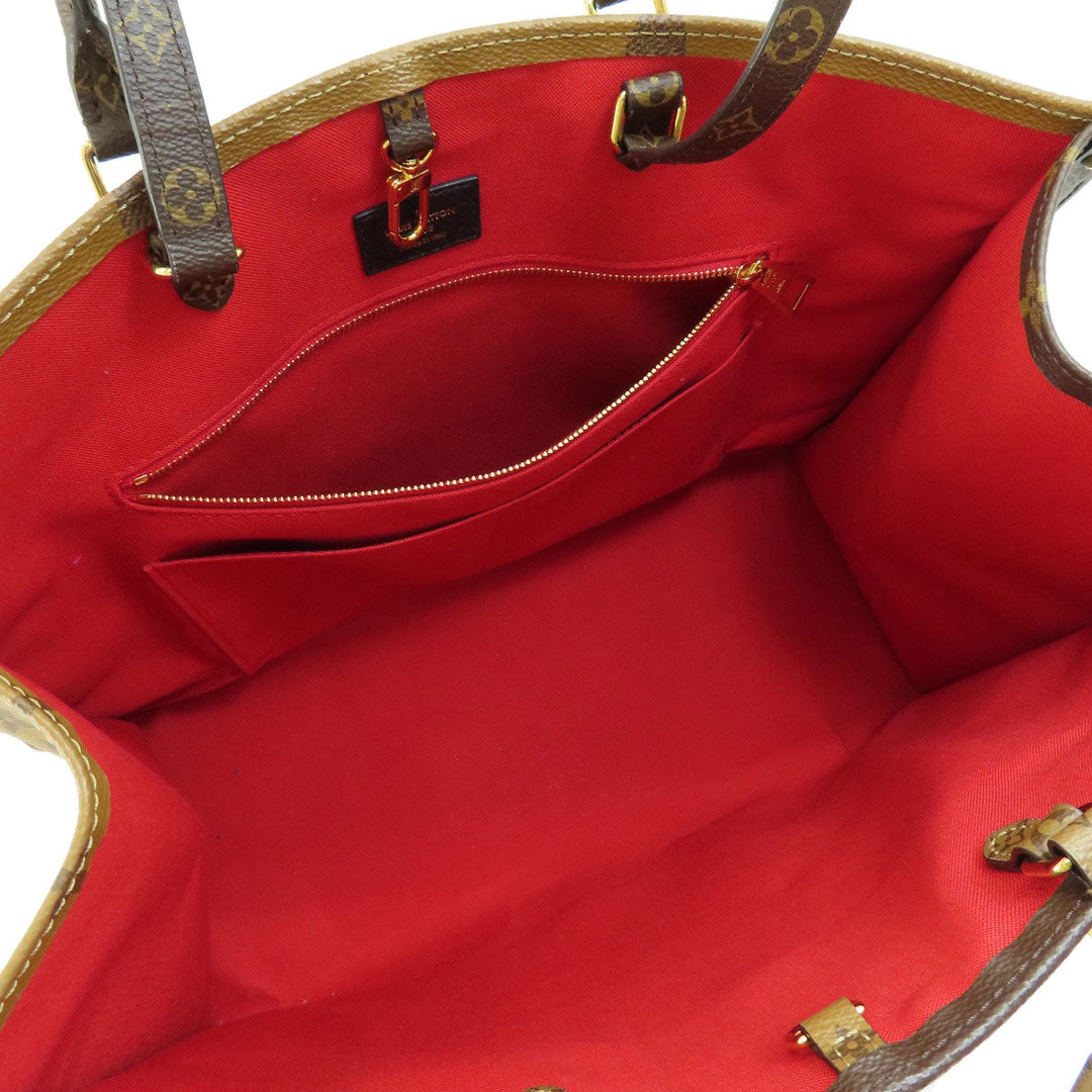 LOUIS VUITTON Tote Bag M44576 Monogram reverse Brown On the Go GM Giant Monogram Women Used Authentic