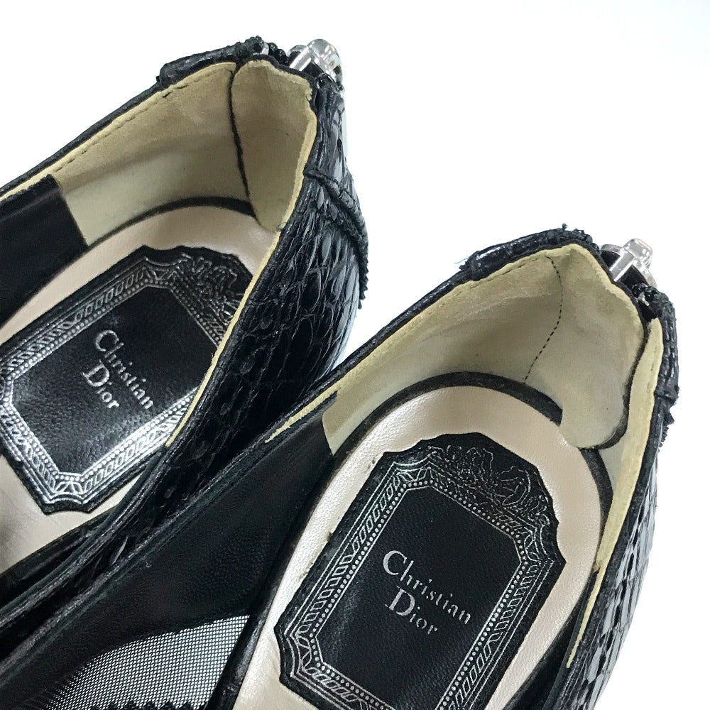 Dior Sandals leather black mesh punching Women 36 Used Authentic